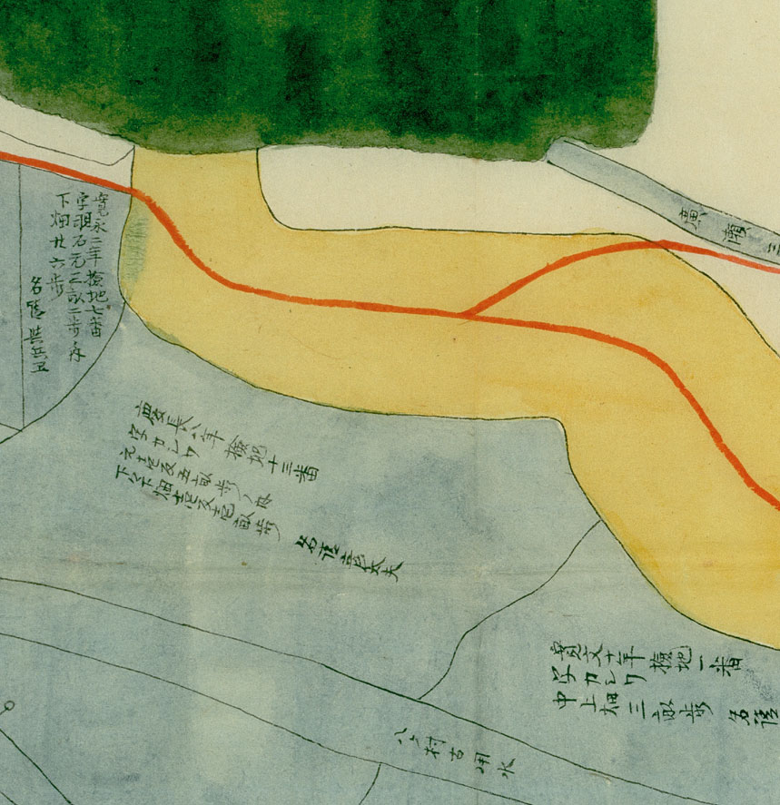 阿波国那賀郡 古毛村川欠地図